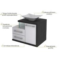 Conjunto Balcão C-cuba L38 Legno 650 Branco Chess C-nogal Branco Chess C-preto ônix