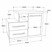 Conjunto Balcão C-cuba L38 Legno 650 Branco Chess C-nogal Branco Chess C-preto ônix - 6