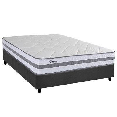Cama Box Casal: Colchão Molas Masterpocket Ensacadas Herval Parma + Base Crc Suede Gray (138x188)