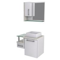 Conjunto Balcão C-cuba Q32 E Espelheira Legno 630 Branco Chess C-preto ônix Branco Chess C-snow - 2