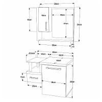 Conjunto Balcão C-cuba Q32 E Espelheira Legno 630 Branco Chess C-preto ônix Branco Chess C-snow - 6