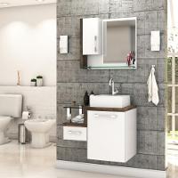 Conjunto Balcão C-cuba Q32 E Espelheira Legno 630 Branco Chess C-carvalho Branco Chess C-carvalho Dark - 1