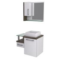 Conjunto Balcão C-cuba Q32 E Espelheira Legno 630 Branco Chess C-carvalho Branco Chess C-carvalho Dark - 2