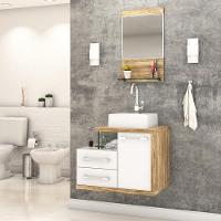 Conjunto Balcão C-cuba Q32 E Espelheira Legno 651 Branco Chess C-branco Chess Branco Chess C-carvalho - 1