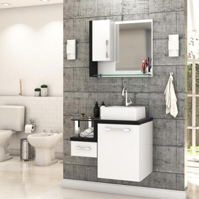 Conjunto Balcão C-cuba Q32 E Espelheira Legno 630 Branco Chess C-nogal Branco Chess C-preto ônix