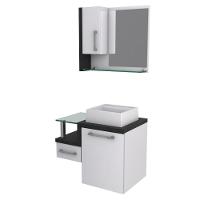 Conjunto Balcão C-cuba Q32 E Espelheira Legno 630 Branco Chess C-nogal Branco Chess C-preto ônix - 2