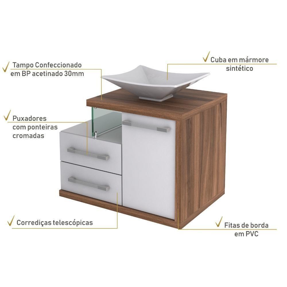 Conjunto Balcão C-cuba L38 Legno 650 Branco Chess C-carvalho Dark Branco Chess C-nogal - 5