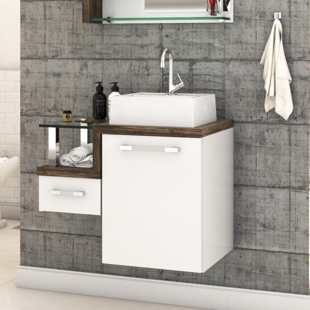 Conjunto Balcão C-cuba Q32 Legno 630 Branco Chess C-carvalho Branco Chess C-carvalho Dark - 1