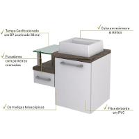 Conjunto Balcão C-cuba Q32 Legno 630 Branco Chess C-carvalho Branco Chess C-carvalho Dark - 5