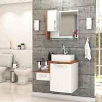 Conjunto Balcão C-cuba Q32 E Espelheira Legno 630 Branco Chess C-carvalho Dark Branco Chess C-nogal - 1