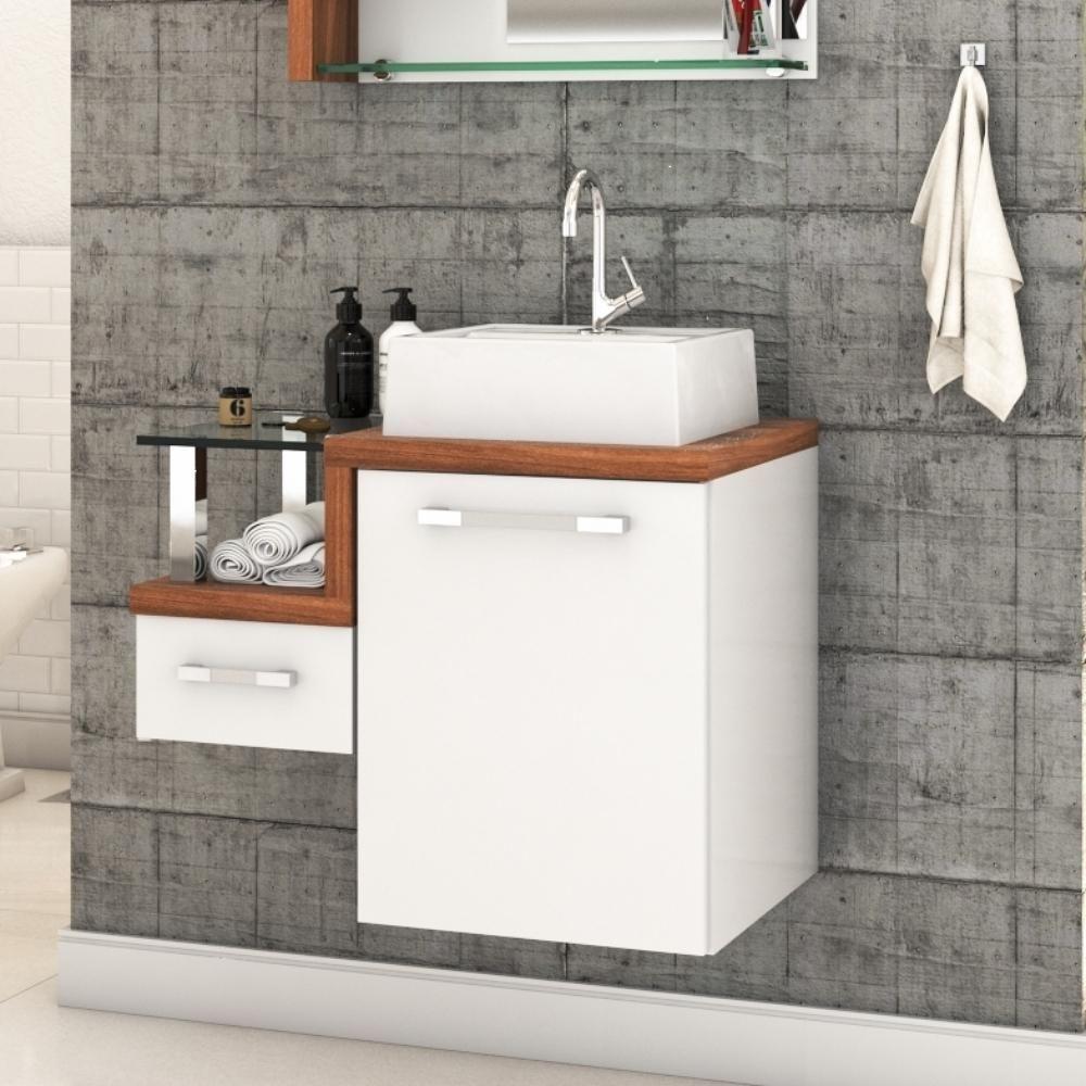 Conjunto Balcão C-cuba Q32 Legno 630 Branco Chess C-carvalho Dark Branco Chess C-nogal - 1