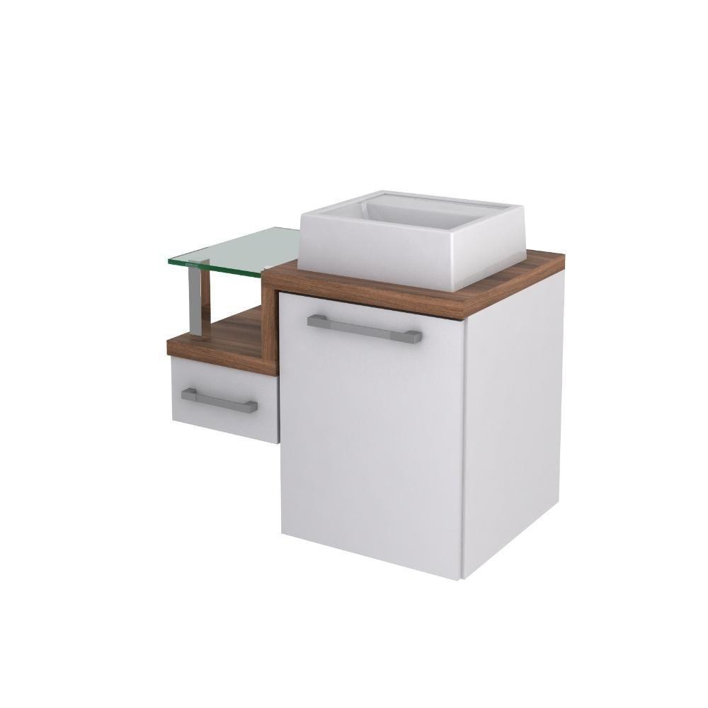 Conjunto Balcão C-cuba Q32 Legno 630 Branco Chess C-carvalho Dark Branco Chess C-nogal - 3