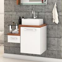 Conjunto Balcão C-cuba Q32 Legno 630 Branco Chess C-carvalho Dark Branco Chess C-nogal - 1