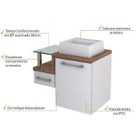 Conjunto Balcão C-cuba Q32 Legno 630 Branco Chess C-carvalho Dark Branco Chess C-nogal - 5