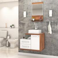 Conjunto Balcão C-cuba Q32 E Espelheira Legno 651 Branco Chess C-carvalho Dark Branco Chess C-nogal - 1