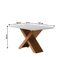 Conjunto Mesa de Jantar 4 Cadeiras Grécia com Tampo de Vidro 1,36m - Dobuê - Madeirado/Grafite - 3