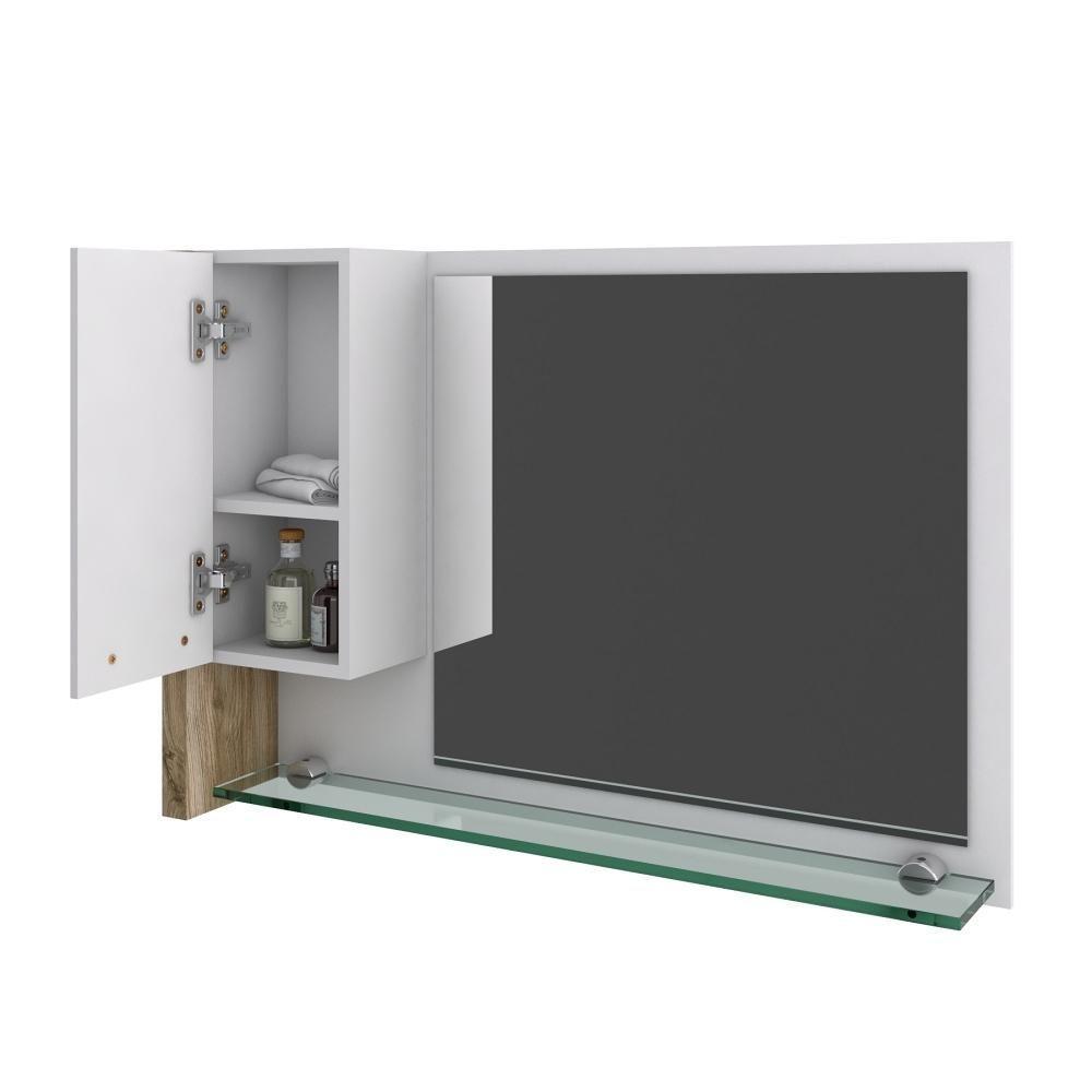 Conjunto Balcão C-cuba Aria 41 E Espelheira Legno 830 Branco Chess C-branco Chess Branco Chess C-carvalho - 3