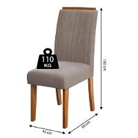 Conjunto Mesa de Jantar 1,36m Grécia com Tampo de Vidro 4 Cadeiras Creta - Dobuê - Madeirado/Mascavo