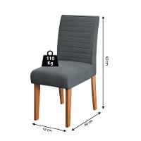 Conjunto de Mesa Sala de Jantar com Tampo de Vidro 1,36m Grécia 4 Cadeiras Creta Dobuê - Madeirado/Grafite