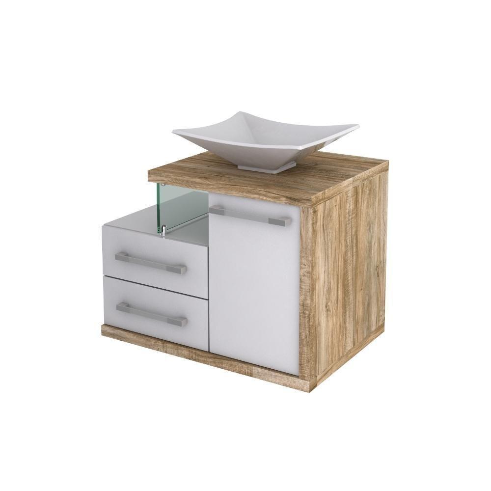 Conjunto Balcão C-cuba L38 Legno 650 Branco Chess C-branco Chess Branco Chess C-carvalho - 3