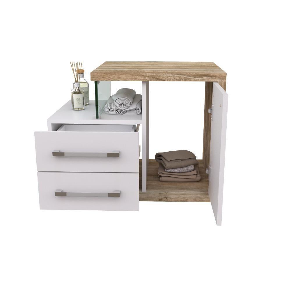 Conjunto Balcão C-cuba L38 Legno 650 Branco Chess C-branco Chess Branco Chess C-carvalho - 4