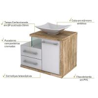 Conjunto Balcão C-cuba L38 Legno 650 Branco Chess C-branco Chess Branco Chess C-carvalho - 5