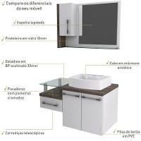 Conjunto Balcão C-cuba Aria 41 E Espelheira Legno 830 Branco Chess C-carvalho Branco Chess C-carvalho Dark - 5