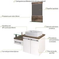 Conjunto Balcão C-cuba Aria 41 E Espelheira Legno 831 Branco Chess C-carvalho Branco Chess C-carvalho Dark - 5