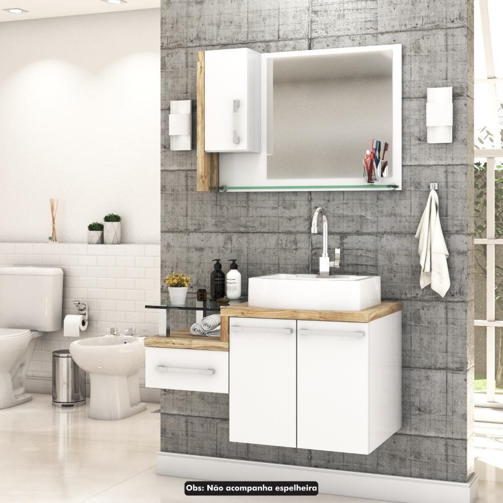 Conjunto Balcão C-cuba Aria 41 Legno 830 Branco Chess C-branco Chess Branco Chess C-carvalho - 2