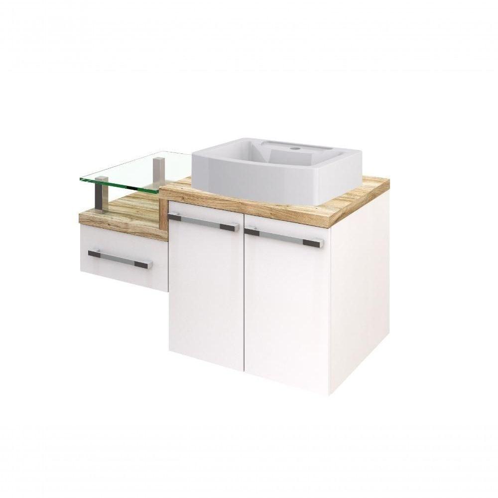 Conjunto Balcão C-cuba Aria 41 Legno 830 Branco Chess C-branco Chess Branco Chess C-carvalho - 3