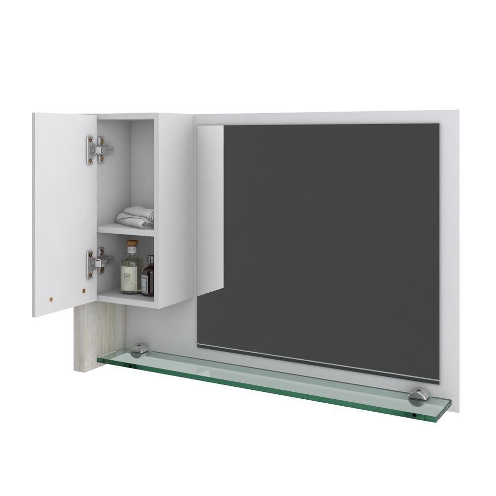 Conjunto Balcão C-cuba Aria 41 E Espelheira Legno 830 Branco Chess C-preto ônix Branco Chess C-snow - 4