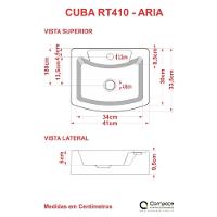 Conjunto Balcão C-cuba Aria 41 E Espelheira Legno 831 Branco Chess C-carvalho Dark Branco Chess C-nogal - 7