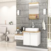 Conjunto Balcão C-cuba Aria 41 E Espelheira Legno 831 Branco Chess C-branco Chess Branco Chess C-carvalho - 1