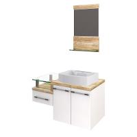 Conjunto Balcão C-cuba Aria 41 E Espelheira Legno 831 Branco Chess C-branco Chess Branco Chess C-carvalho - 2