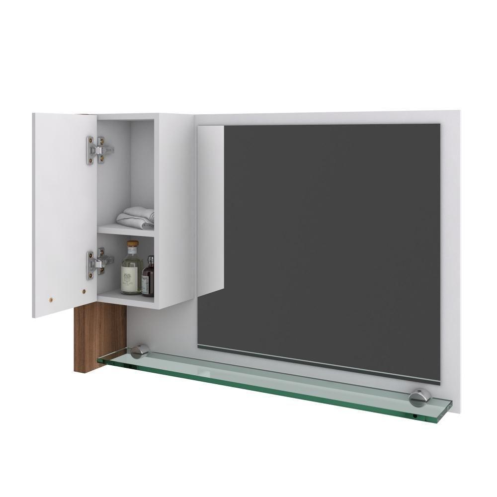 Conjunto Balcão C-cuba Aria 41 E Espelheira Legno 830 Branco Chess C-carvalho Dark Branco Chess C-nogal - 4