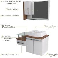 Conjunto Balcão C-cuba Aria 41 E Espelheira Legno 830 Branco Chess C-carvalho Dark Branco Chess C-nogal - 5