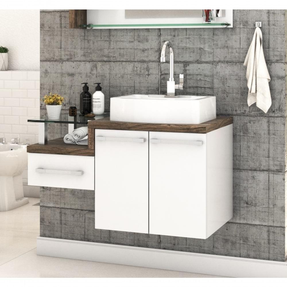 Conjunto Balcão C-cuba Aria 41 Legno 830 Branco Chess C-carvalho Branco Chess C-carvalho Dark - 1