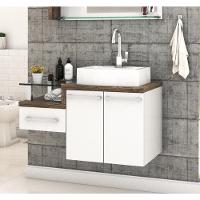 Conjunto Balcão C-cuba Aria 41 Legno 830 Branco Chess C-carvalho Branco Chess C-carvalho Dark - 1