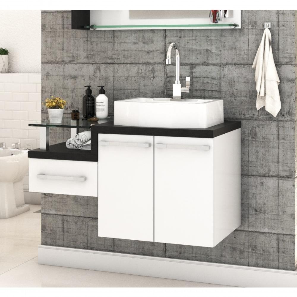 Conjunto Balcão C-cuba Aria 41 Legno 830 Branco Chess C-nogal Branco Chess C-preto ônix - 1