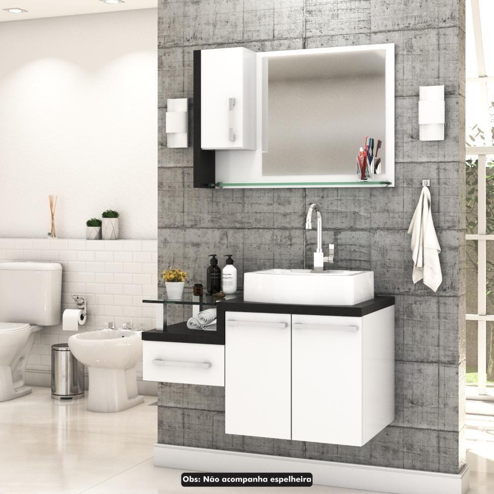 Conjunto Balcão C-cuba Aria 41 Legno 830 Branco Chess C-nogal Branco Chess C-preto ônix - 2