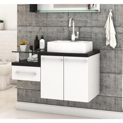 Conjunto Balcão C-cuba Aria 41 Legno 830 Branco Chess C-nogal Branco Chess C-preto ônix