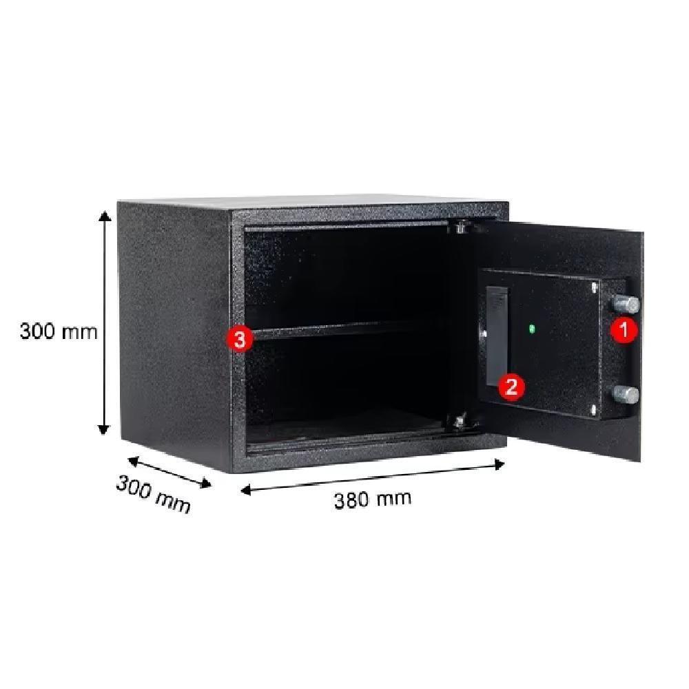 Cofre Eletronico Senha Chave Porta Documentos Display Lcd Bandeja Chumbadores Com Suporte De Parede - 8