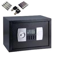 Cofre Eletronico Senha Chave Porta Documentos Display Lcd Bandeja Chumbadores Com Suporte De Parede - 2