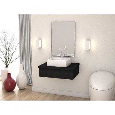 Conjunto Bancada E Espelheira Ktme602 Nogal Preto ônix