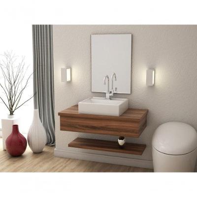 Conjunto Bancada C-cuba Q39 E Prateleira Metrópole 805 Carvalho Dark Nogal