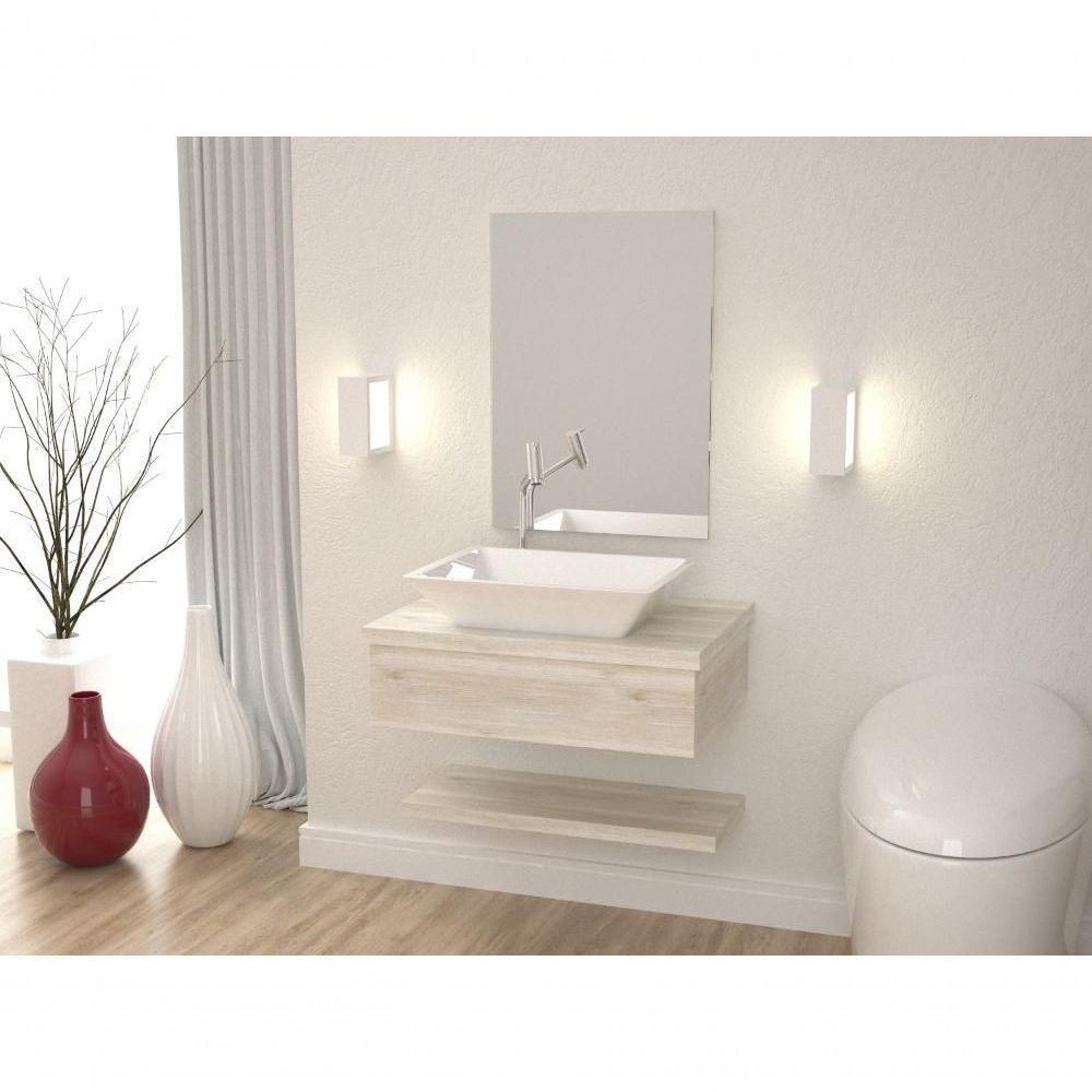 Conjunto Bancada C-cuba Messina E Prateleira Metrópole 605 Preto ônix Snow - 1