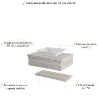 Conjunto Bancada C-cuba Messina E Prateleira Metrópole 605 Preto ônix Snow - 3