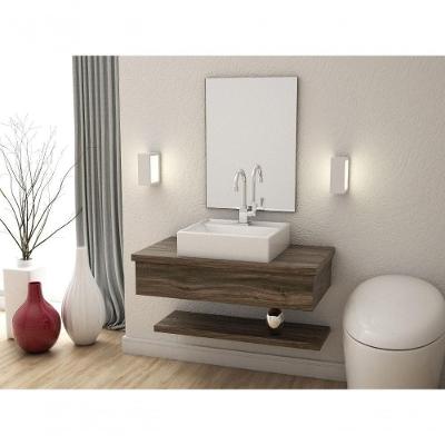 Conjunto Bancada C-cuba Q39 E Prateleira Metrópole 805 Carvalho Carvalho Dark