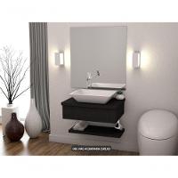 Conjunto Bancada C-cuba Messina E Prateleira Metrópole 605 Nogal Preto ônix - 2