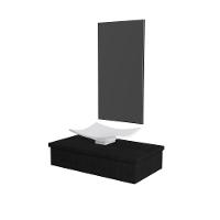 Conjunto Bancada C-cuba F44 E Espelheira Metrópole 801 Nogal Preto ônix - 2